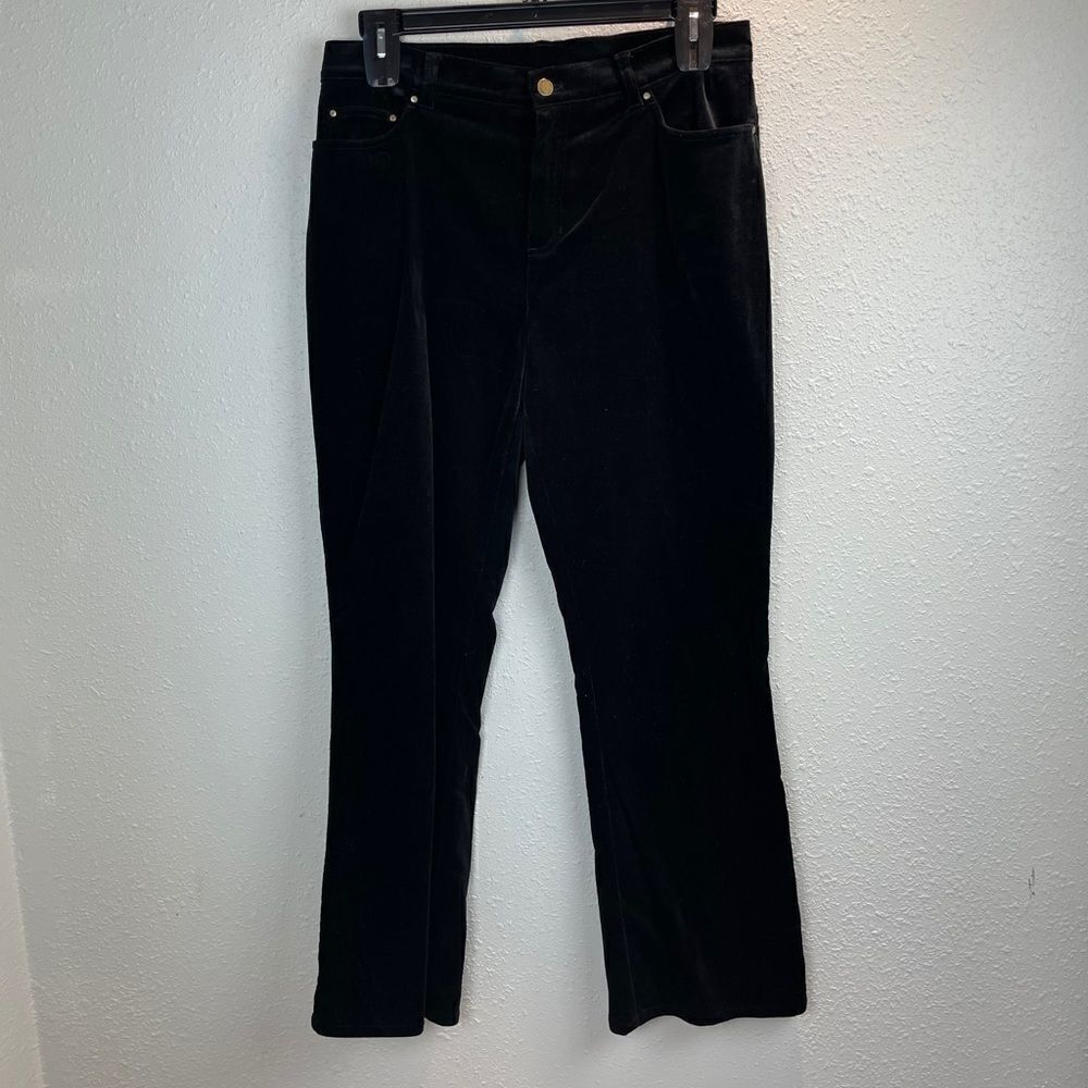 Jones New York Signature Black Velour Jeans EUC